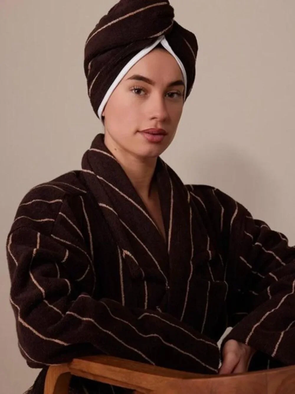 Hommey Hair Wrap Espresso Cotton Terry Hair Towel
